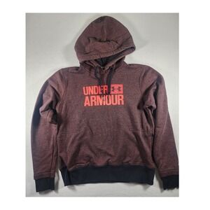 Under Armour Threadborne Hoodie Womens Maroon Black Heathered Logo Sweatshirt